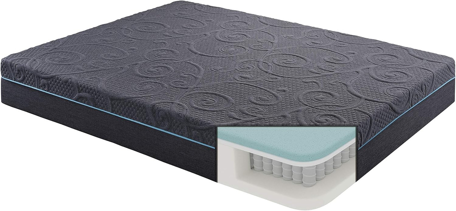 Lyra Twin 11-Inch Gel Hybrid Mattress in Gray for Ultimate Comfort
