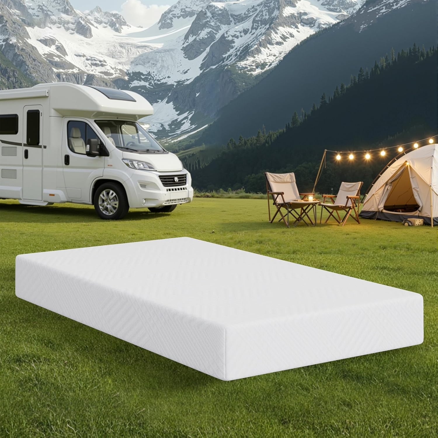 Short King RV Mattress 10″ Green Tea Memory Foam for Cool Sleep & Comfort 72″X75