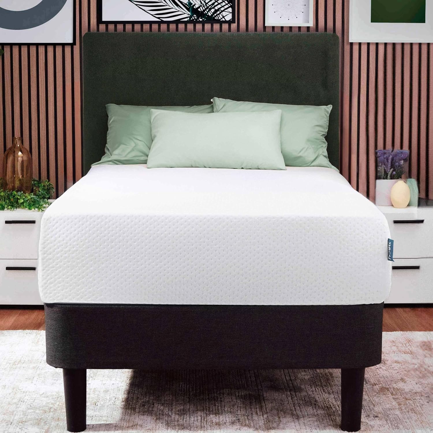 Green Tea Twin Mattress 8 Inch Cooling Graphite Memory Foam Twin Mattress Kids