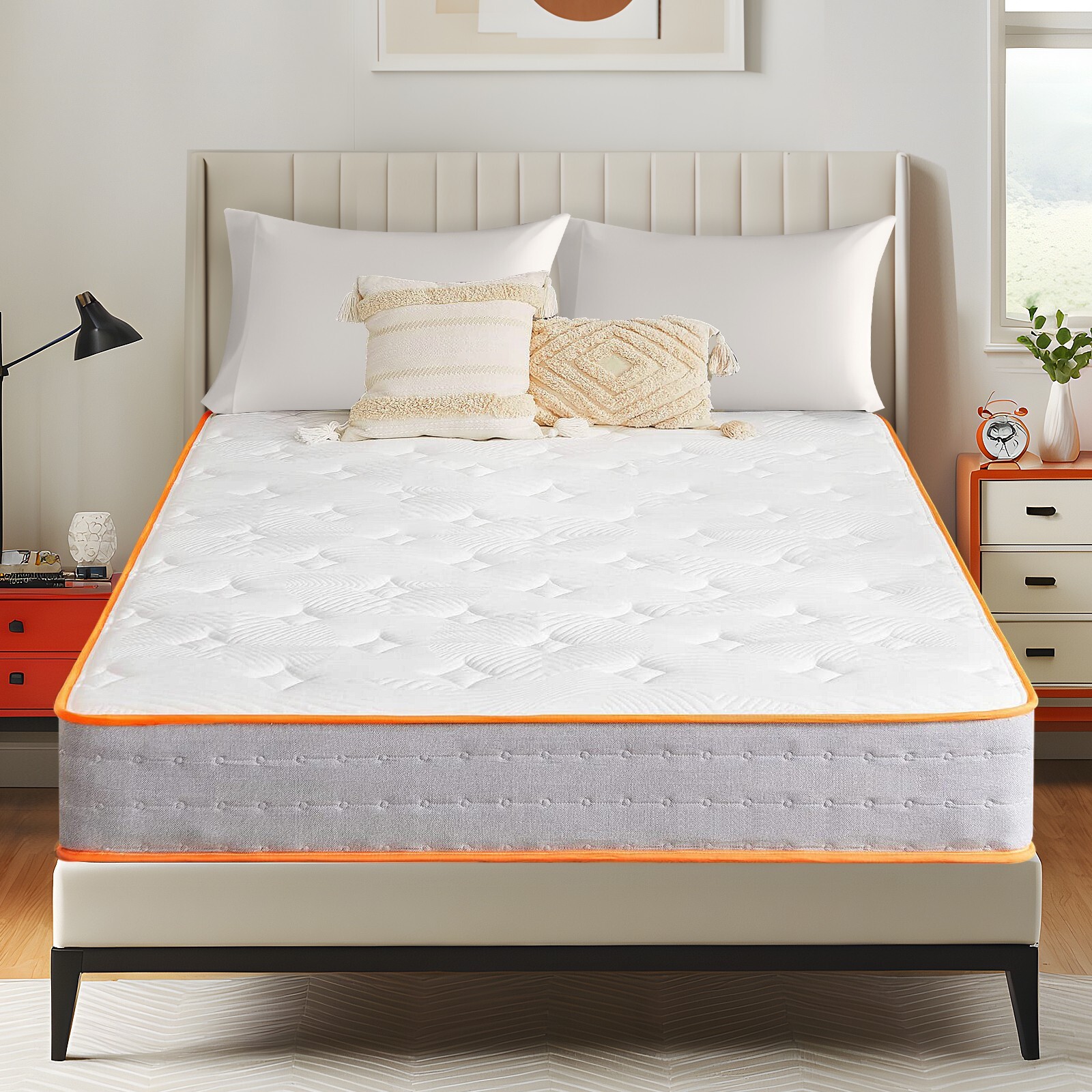 10″ Hybrid Mattress Medium Feel Memory Foam Pocket Spring Mattress in A Box
