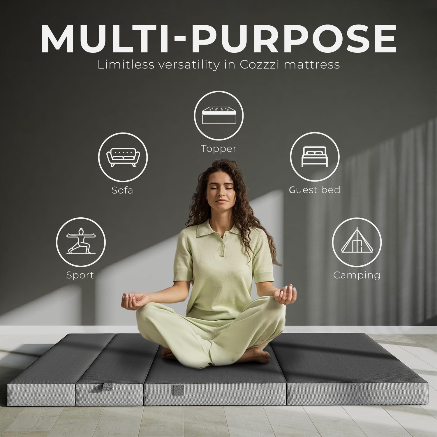 Folding Mattr Full Size for Floor and Traveling with Removable