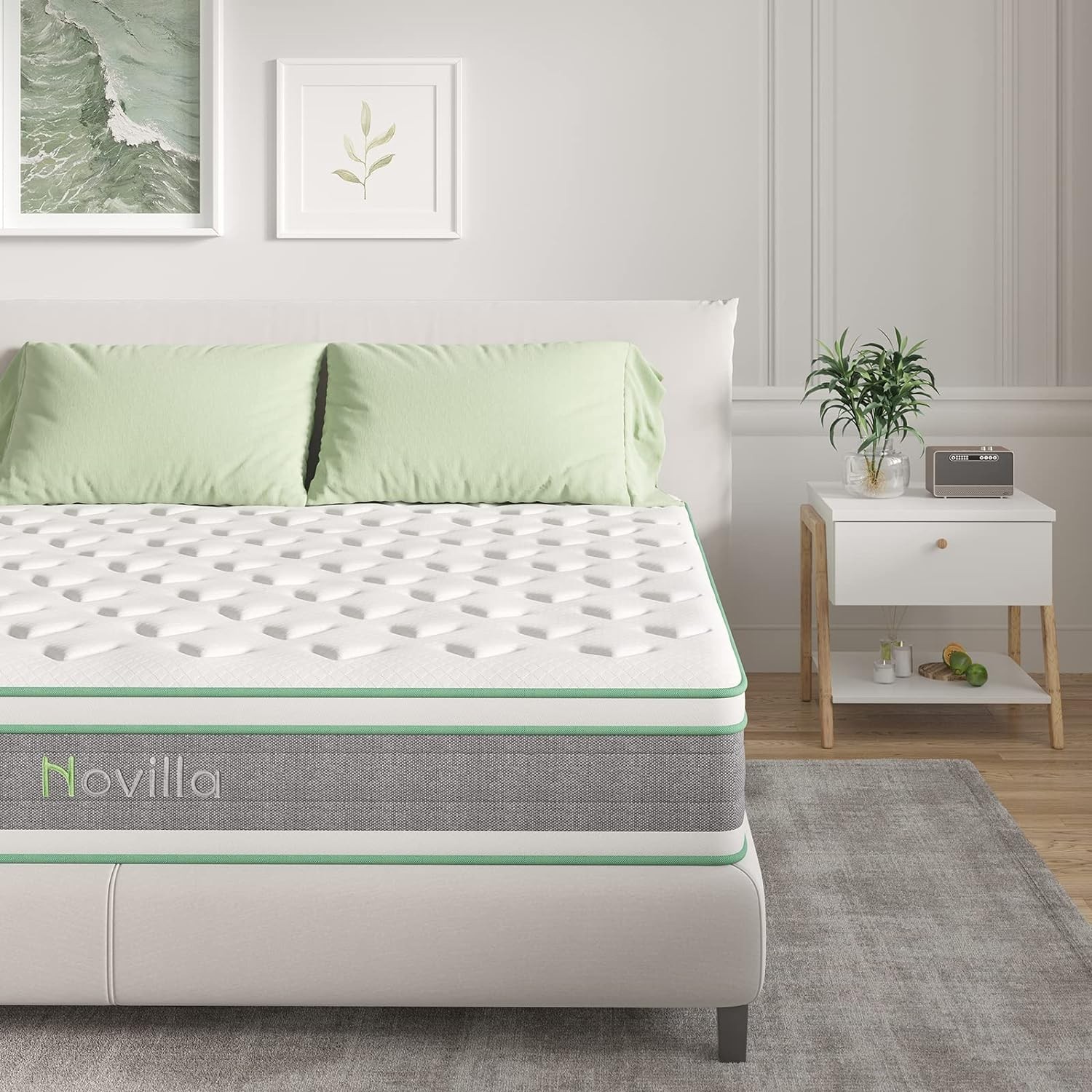 Queen Mattress, 12 Inch Hybrid Mattress in a Box, Innerspring Mattress with G…