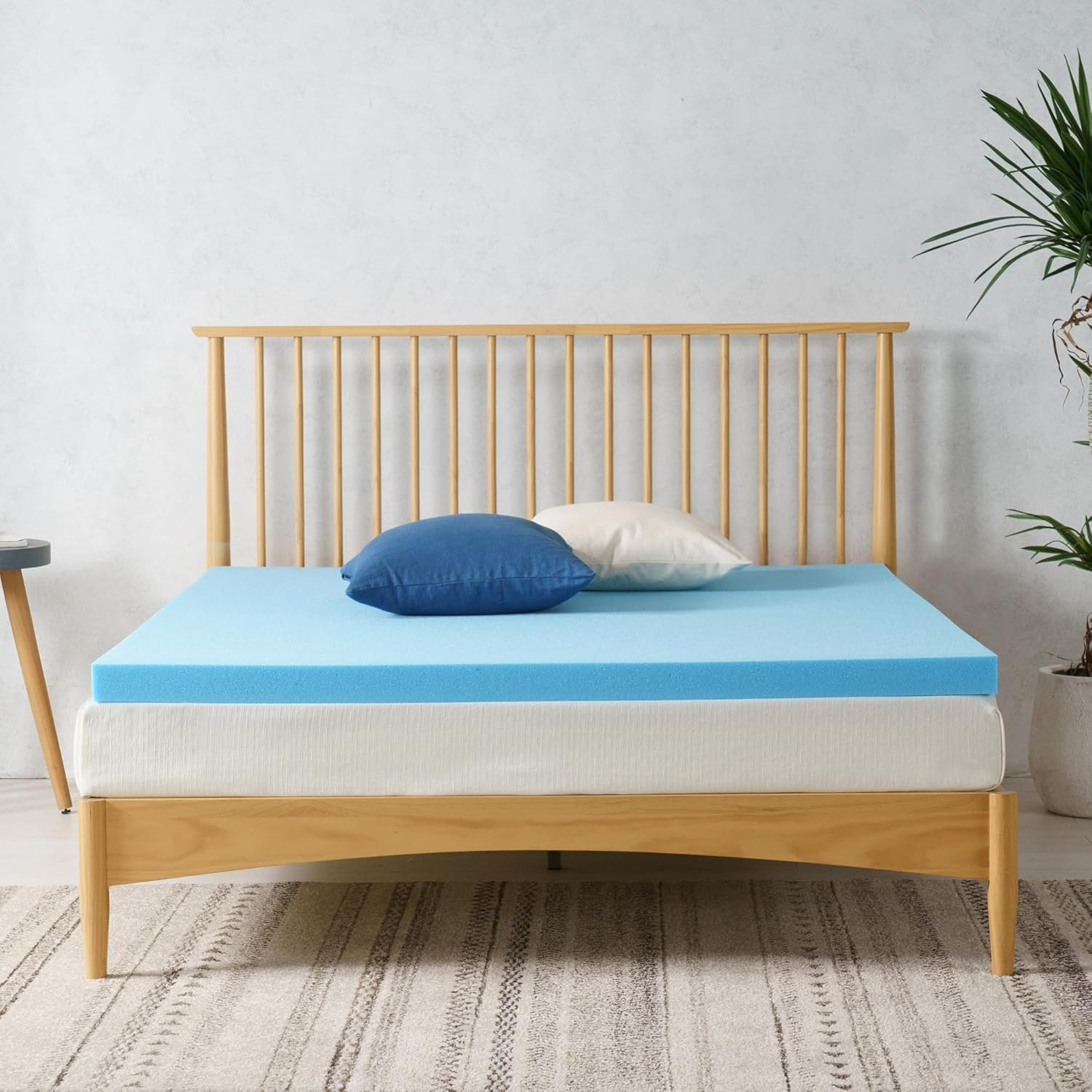 2 Inch Green Tea Cooling Gel Memory Foam Mattress Topper, Smaller, More Convenie