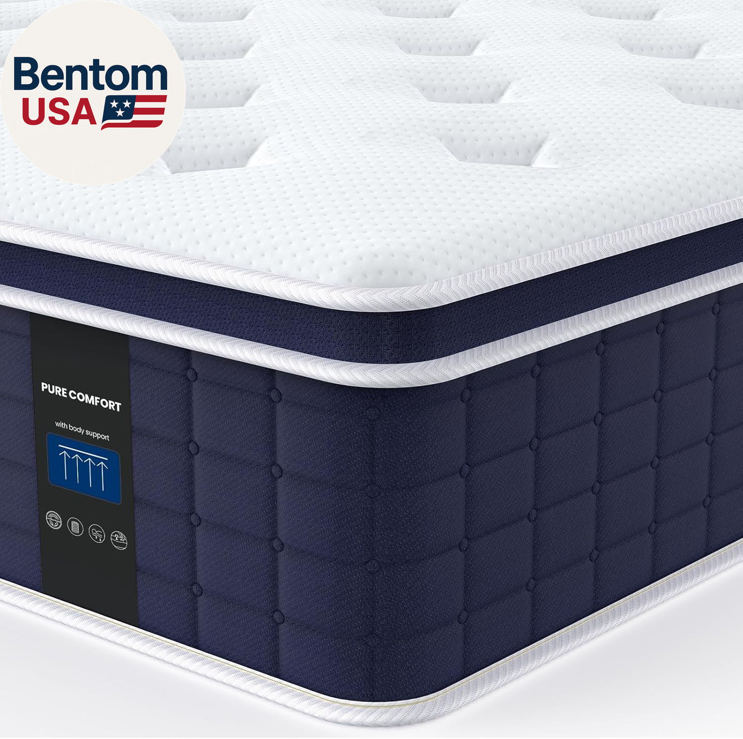 Full Size Mattress 12 Inch, Firm Mattress Hybrid in a Box with Certipur-Us® Cer