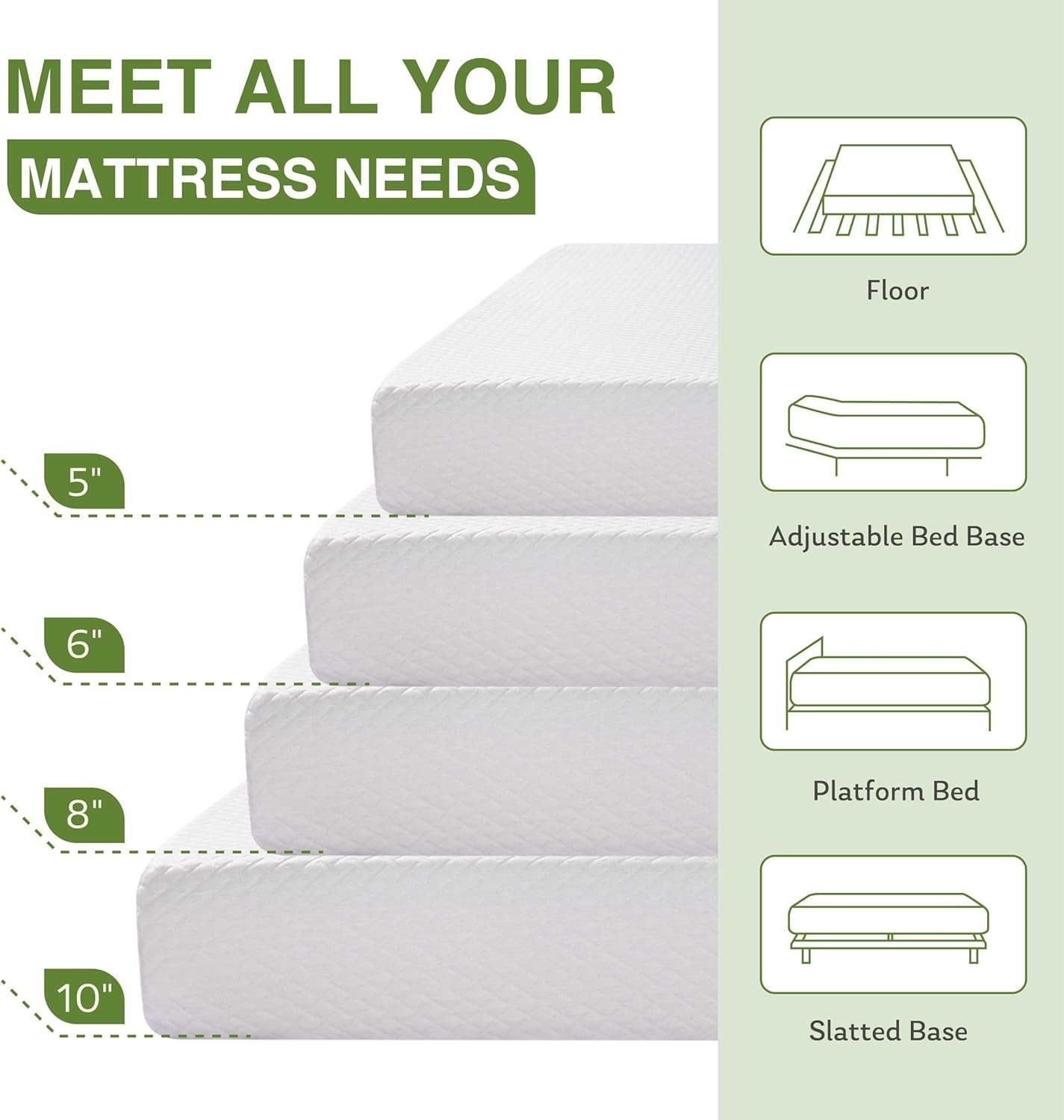 Luxury Full Size Memory Foam Mattress – Pressure Relief & Temperature Regulating