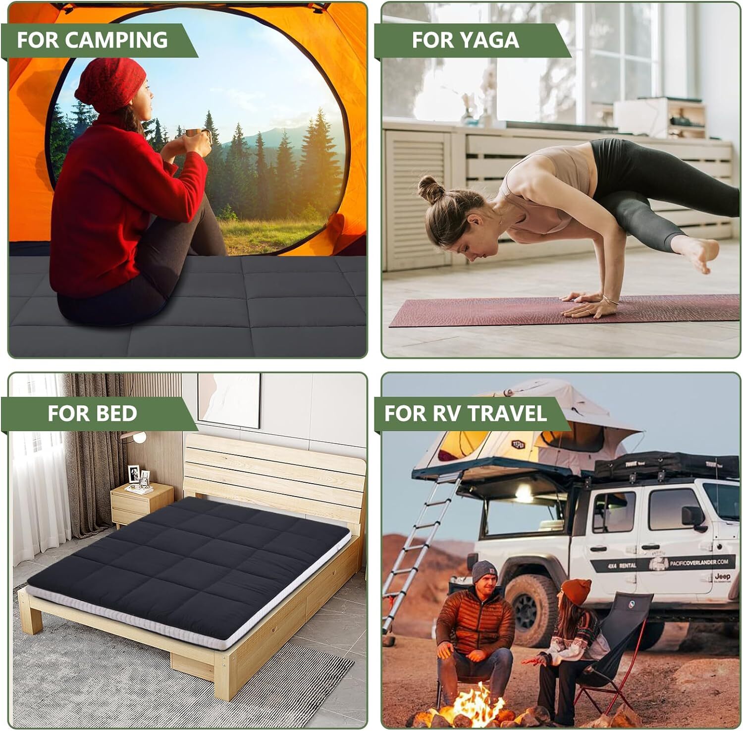 NAIZEA 5 in Thick Foldable Mattress Topper Thicken Tatami Mat Roll Up Mattress