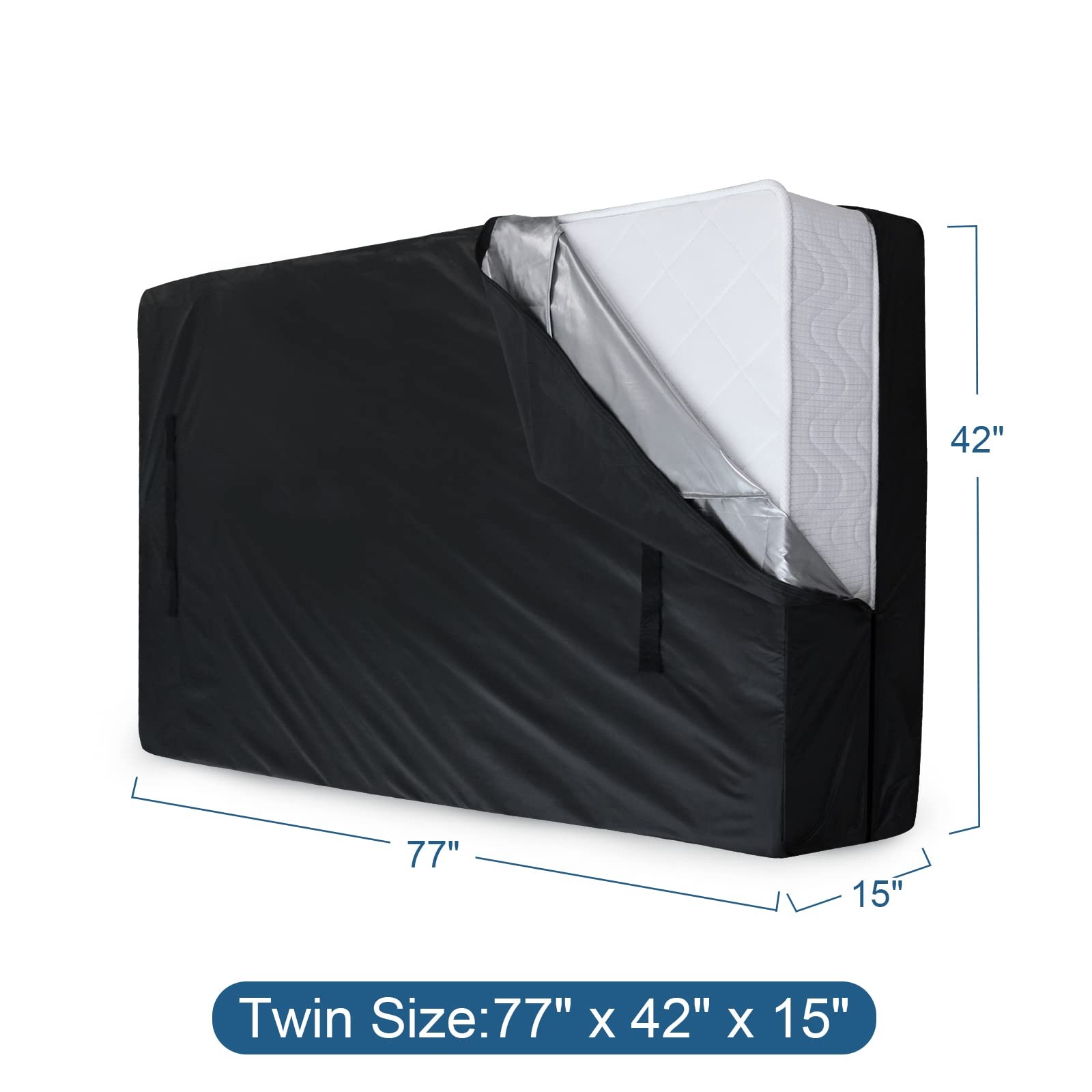 Mattress Bags for Moving and Storage Twin Size, Waterproof Twin, Black