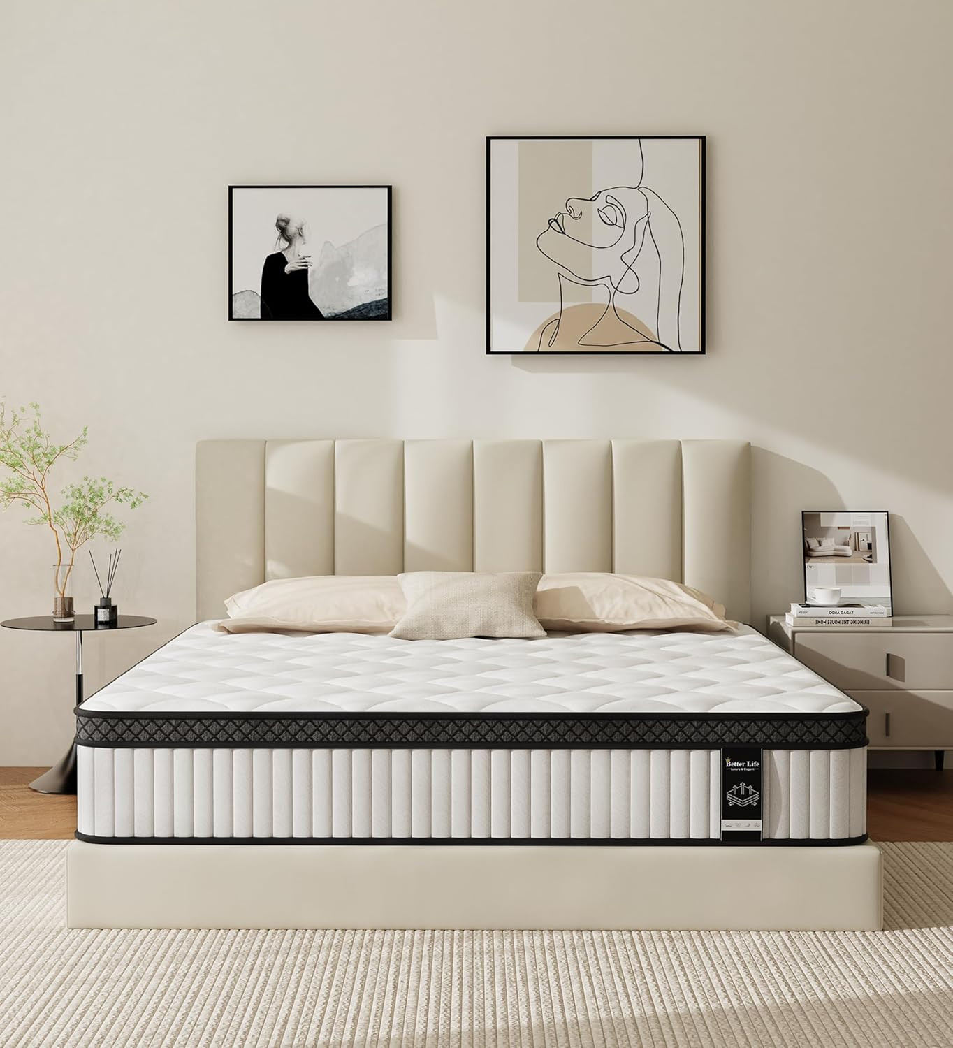 Queen Mattress,10 Inch Hybrid Mattress in a Box with Gel Memory Foam and Pocket