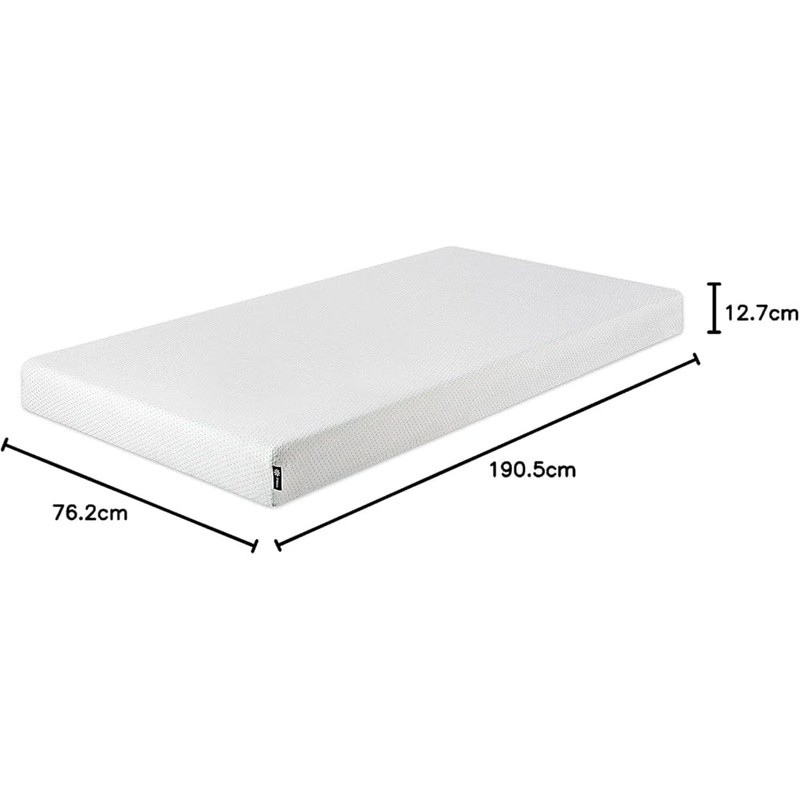 Memory Foam Mattress Medium Firm Narrow Twin Smooth Top 5 Inch 2 Layer Comfort