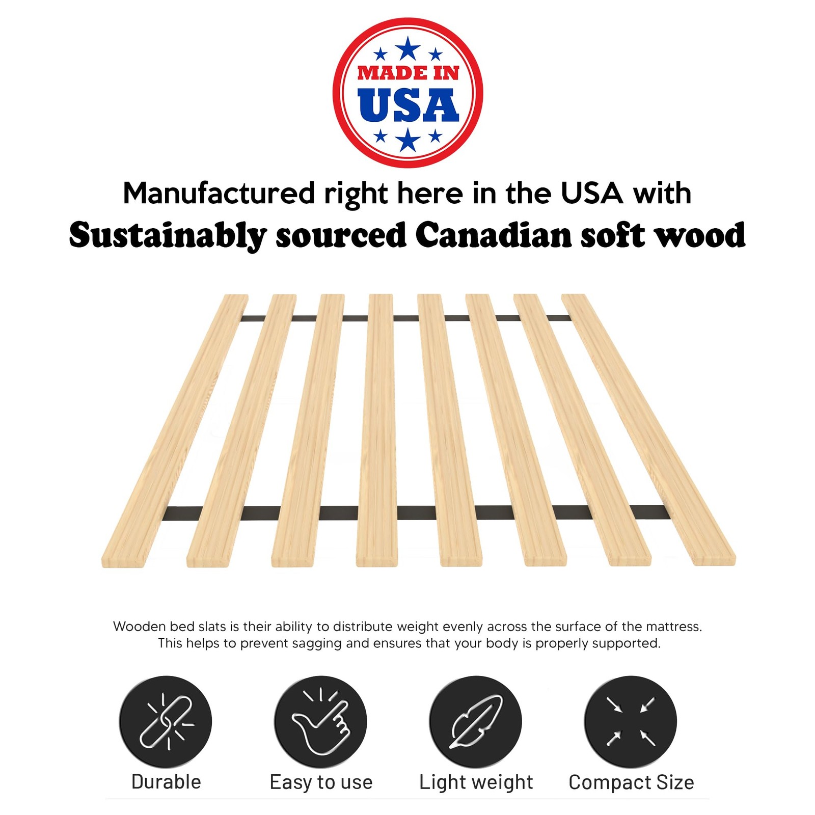 , 0.68-Inch Heavy Duty Vertical Mattress Wooden Bunkie Board/Bed Slats, Queen…