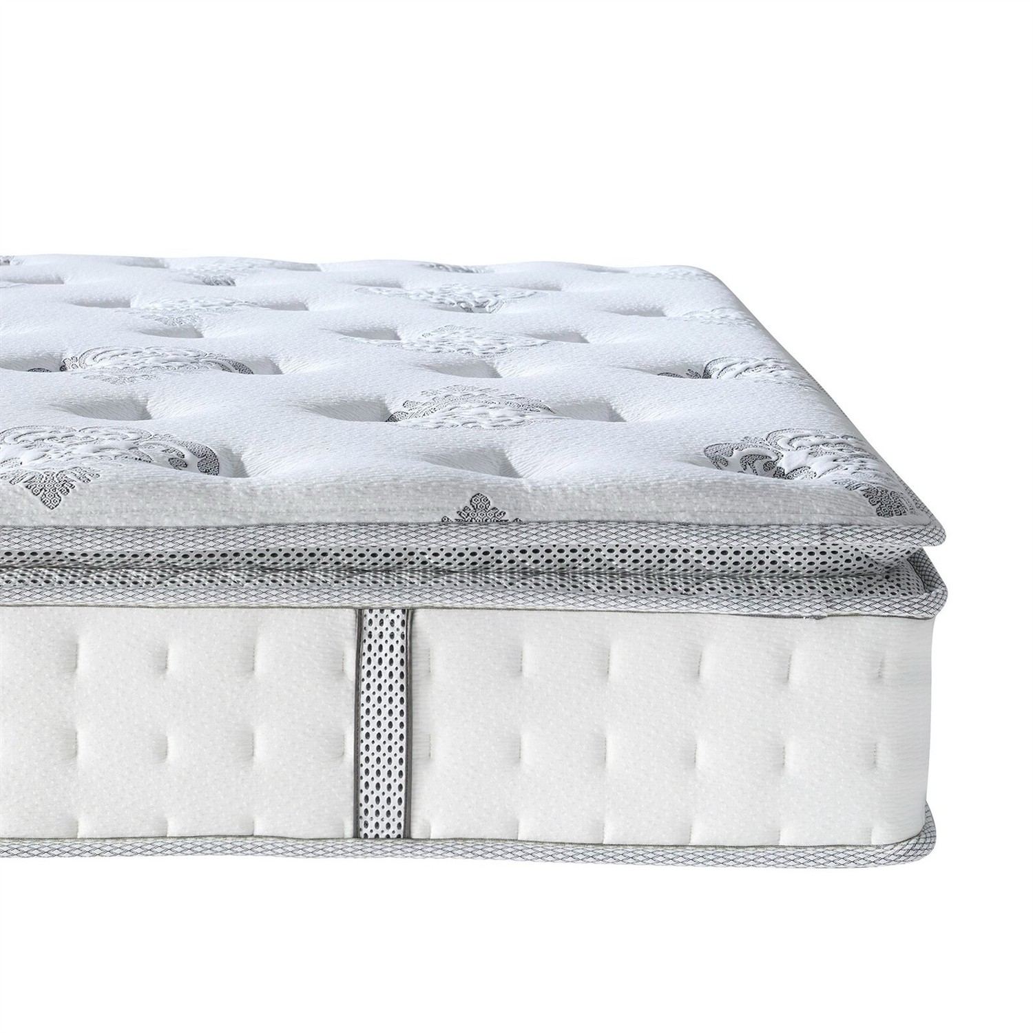 King 12in Medium Firm Pillow Top Hybrid Mattress in a Box