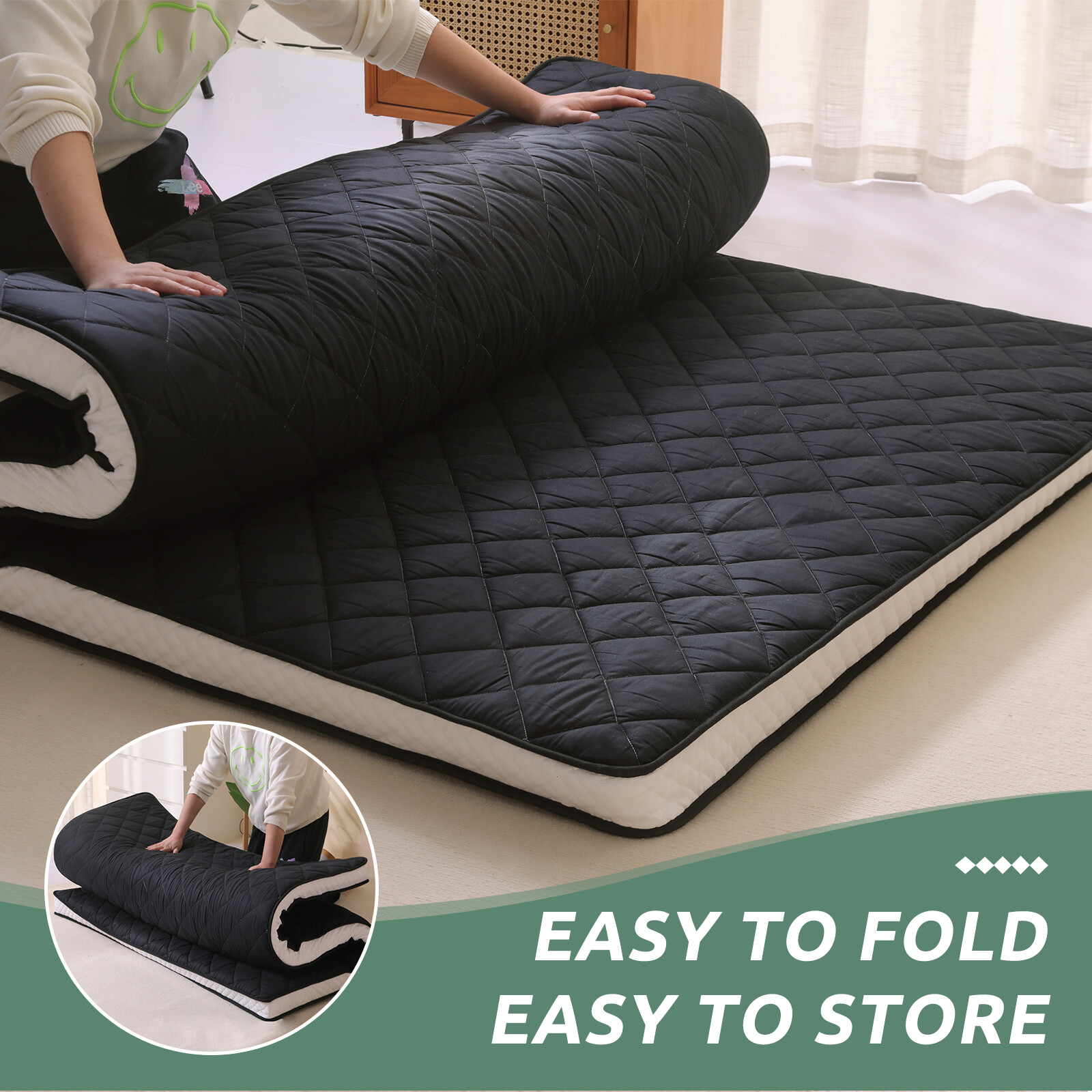 SLSY Futon Mattress, Japanese Floor Mattress Quilted Bed Mattress Topper Mat