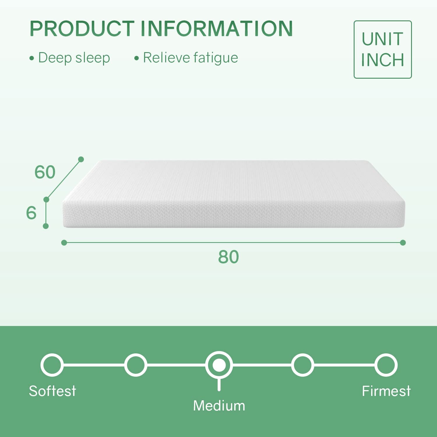 Queen Size Mattress,Fiberglass Free 6 Inch Green Tea Cooling Gel Memory Foam …