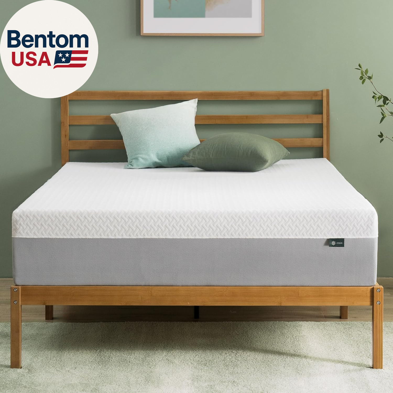 10 Inch Green Tea Essential Memory Foam Mattress [New Version], Queen, Fiberglas