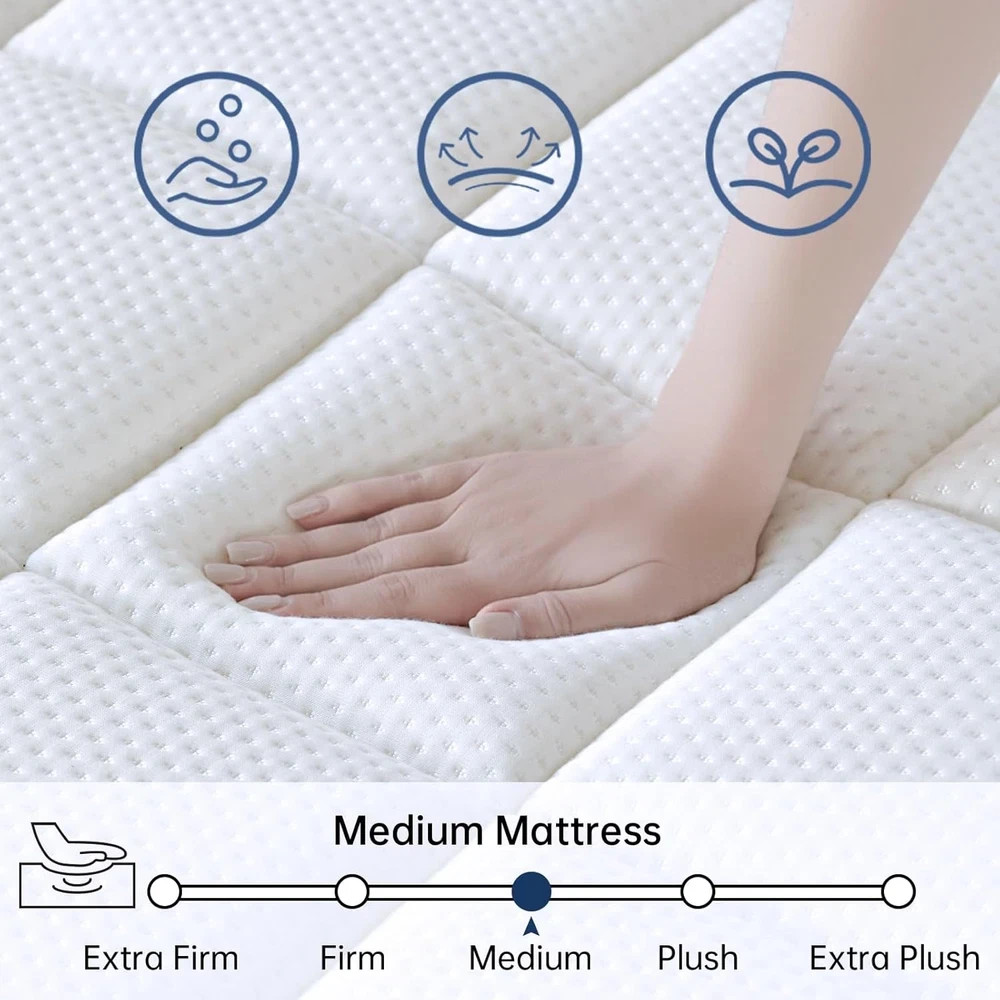 California King Mattress, 14 Inch Cal King Size Mattress in a Box, Medium Firm P