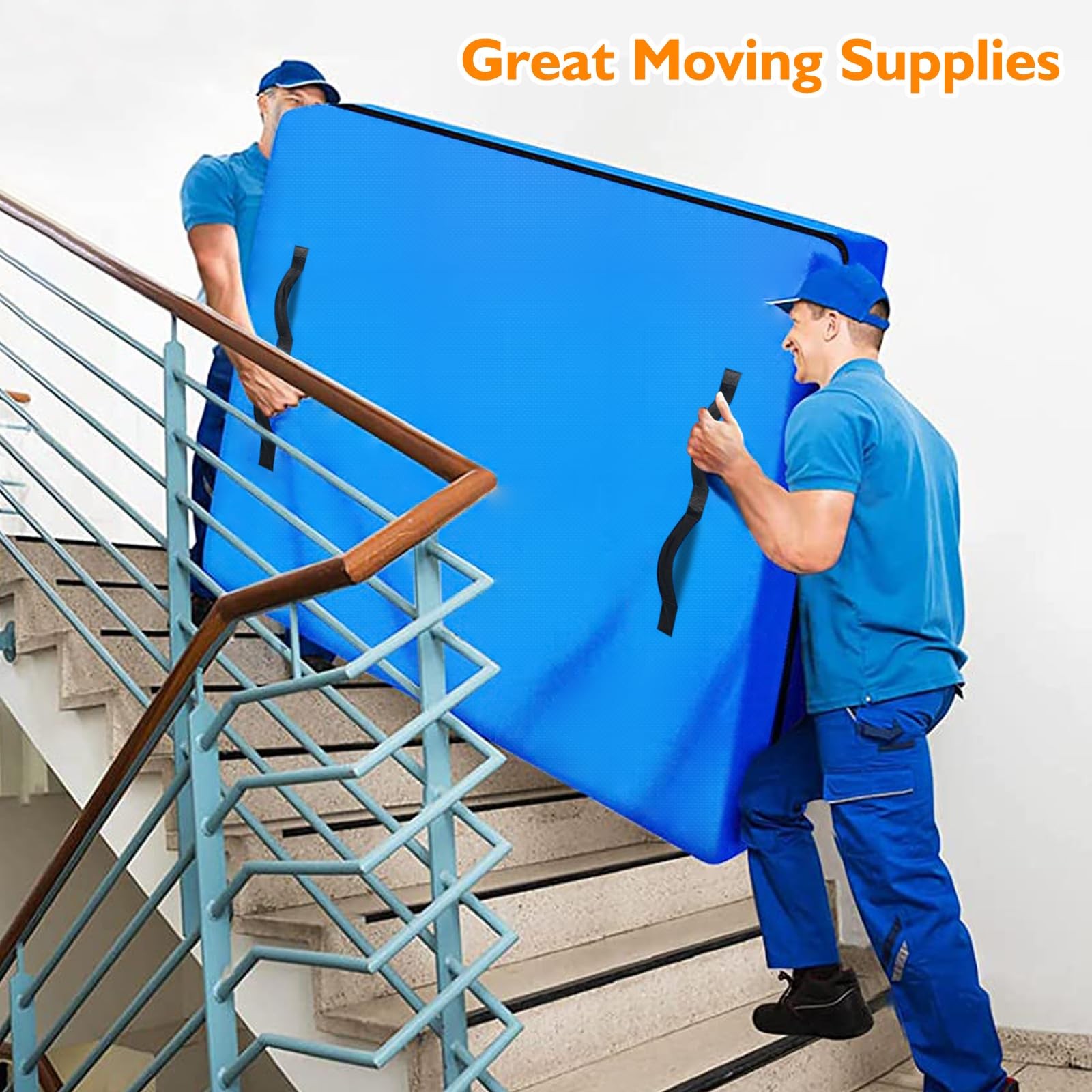 ANALIM Mattress Bags for Moving and Storage, Zippered Queen, Blue