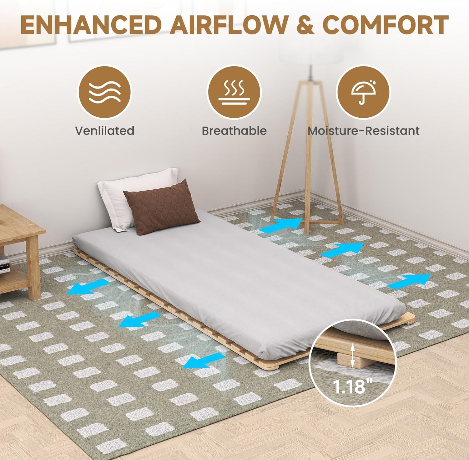 Floor Bed Fre, Foldable Tati Bed Fre, Breathable