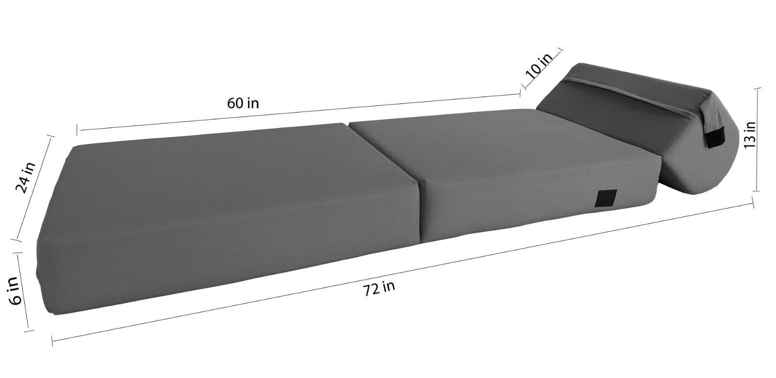 Sleeper Chair Folding Foam Mattresses, Foldable Sofa Beds, Couches 6x24x70 Gray