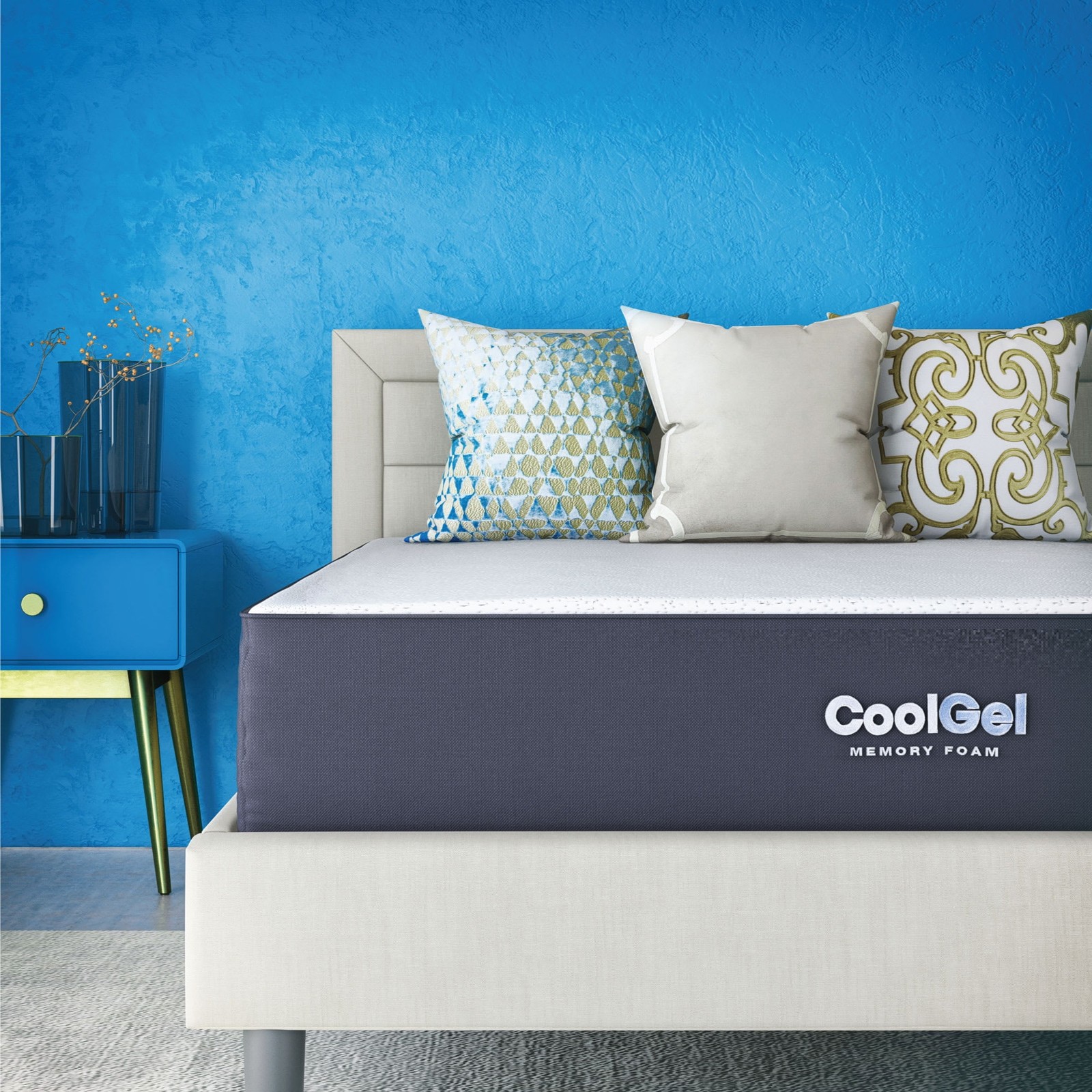 Cool Gel 10″ Twin-XL Medium Tight Top Gel Memory Foam Mattress, Grey