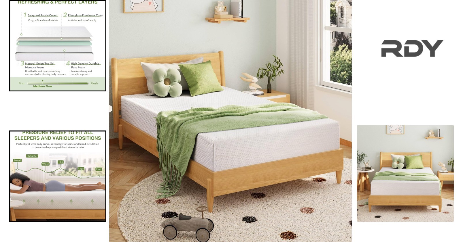 Luxury Full Size Memory Foam Mattress – Pressure Relief & Temperature Regulating