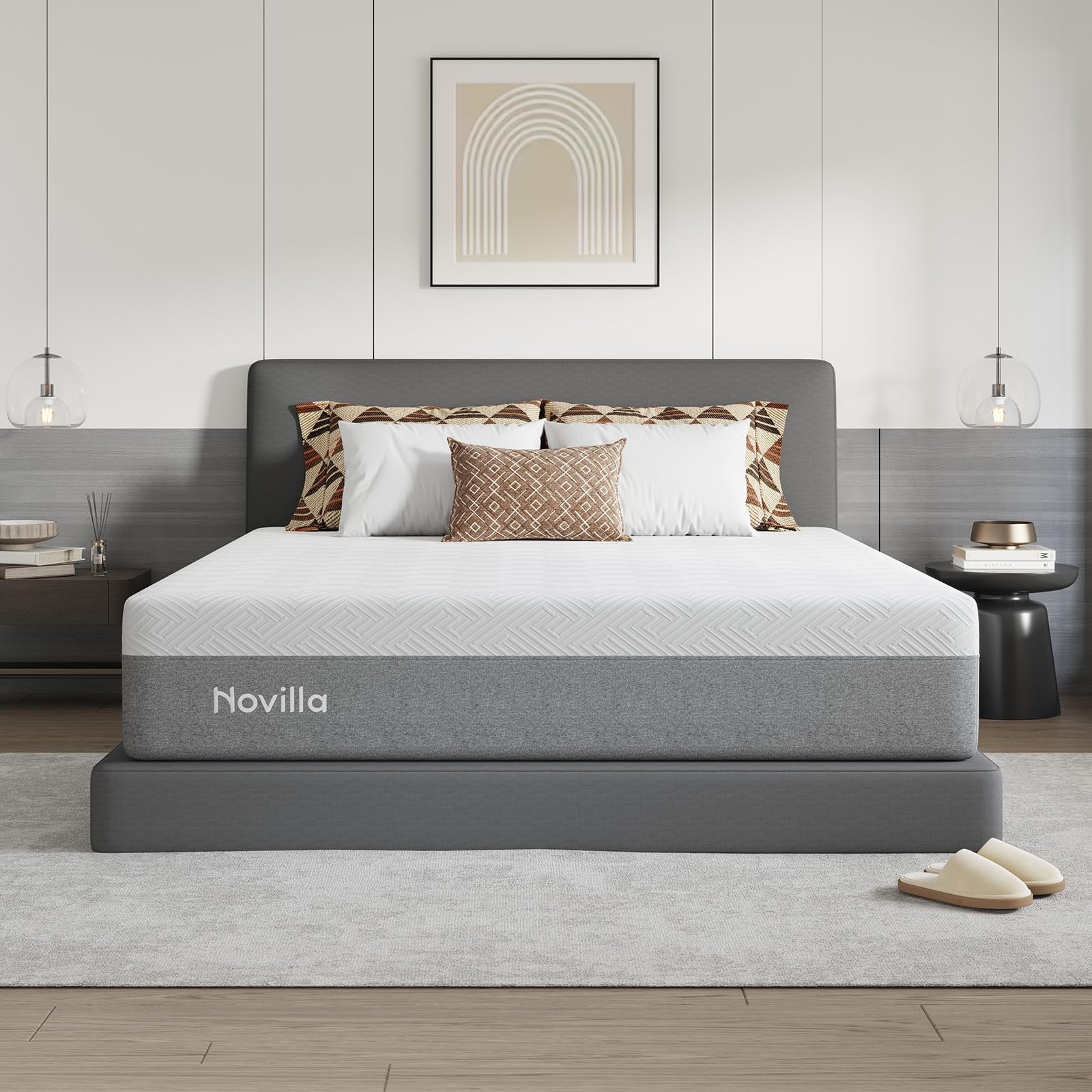 Memory Foam Mattress 14 Inch King Size Bliss Pressure Relieving Plush Grey