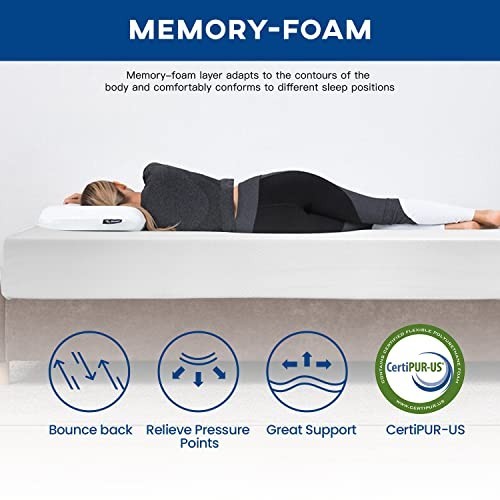12″ Medium Firm Gel Memory Foam Mattress – Pressure Relief, Cooling, Washable Co