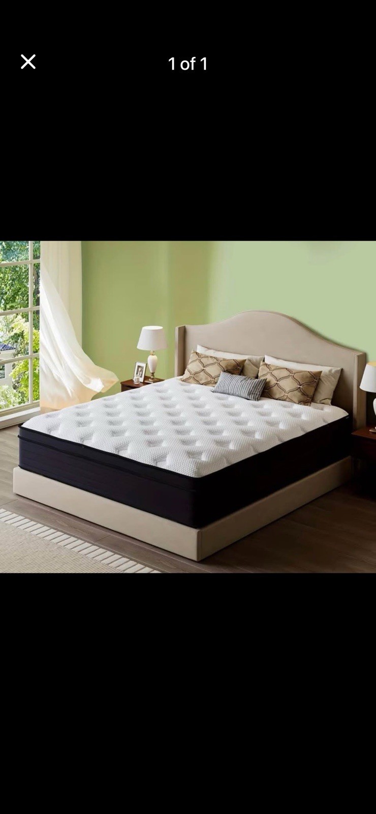 Queen Mattress White Black Geometric Pattern Rectangle for Bedroom Adults