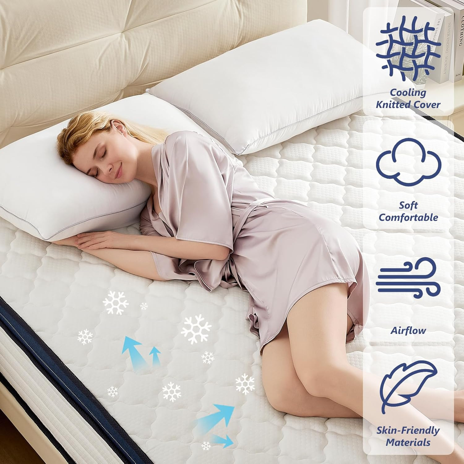 Queen Mattress 14 Inch Queen Size Mattresses – Memory Foam & Pocket Coils Spring