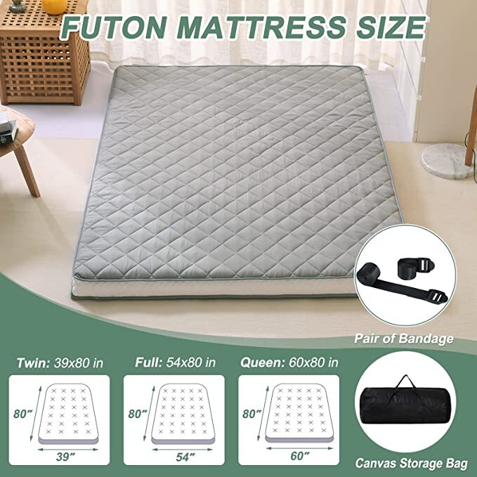 Japanese Futon Mattress Floor Mat Tatami Floor Memory Foam With Mattress Cover