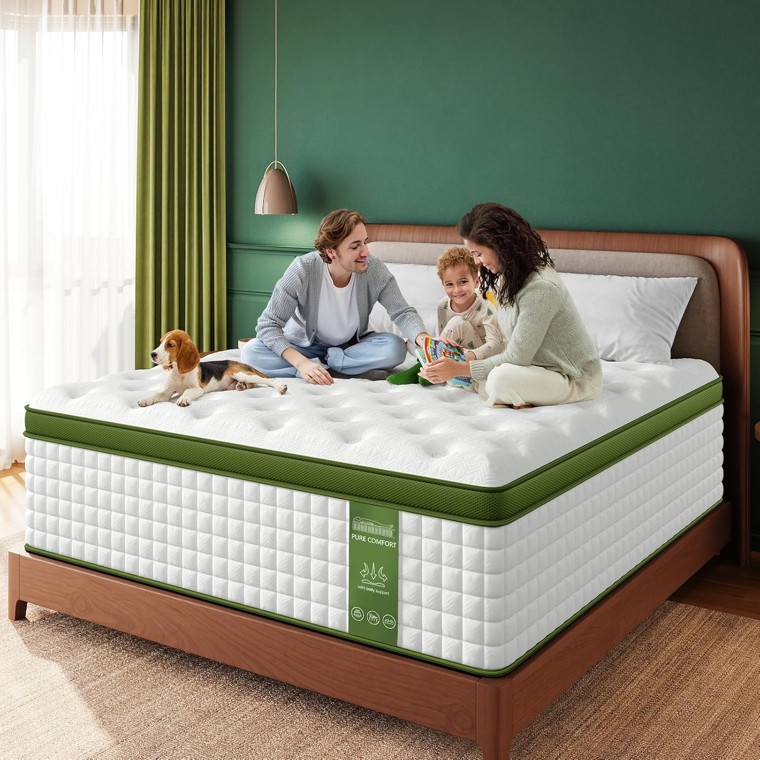 Extra Firm Queen Mattress 14 Inch Hybrid Mattresses Queen Size –Targeted Lumbar