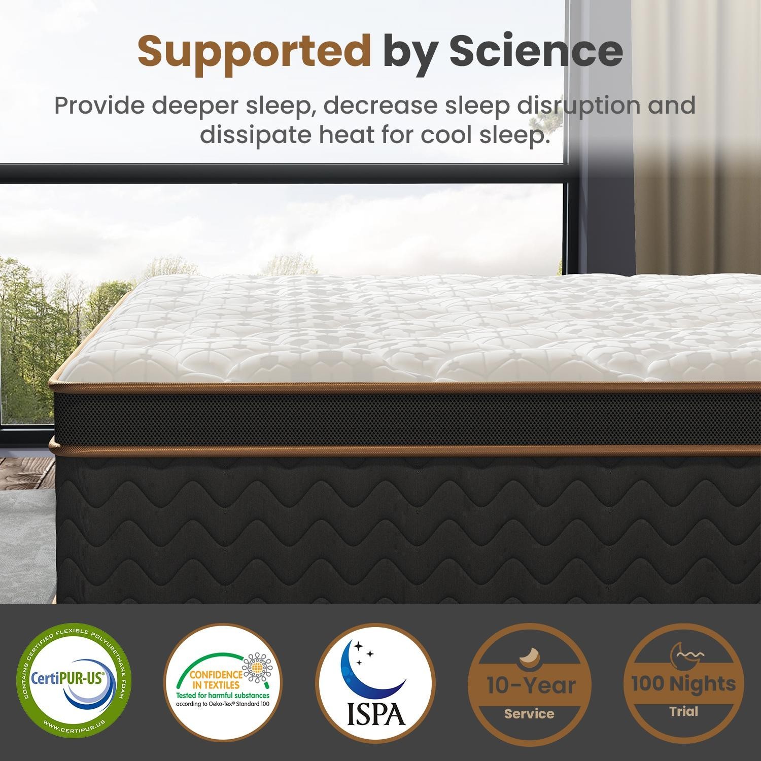 10″ Pocket Coils Hybrid Spring Foam Mattress Twin Full Queen King In a Box