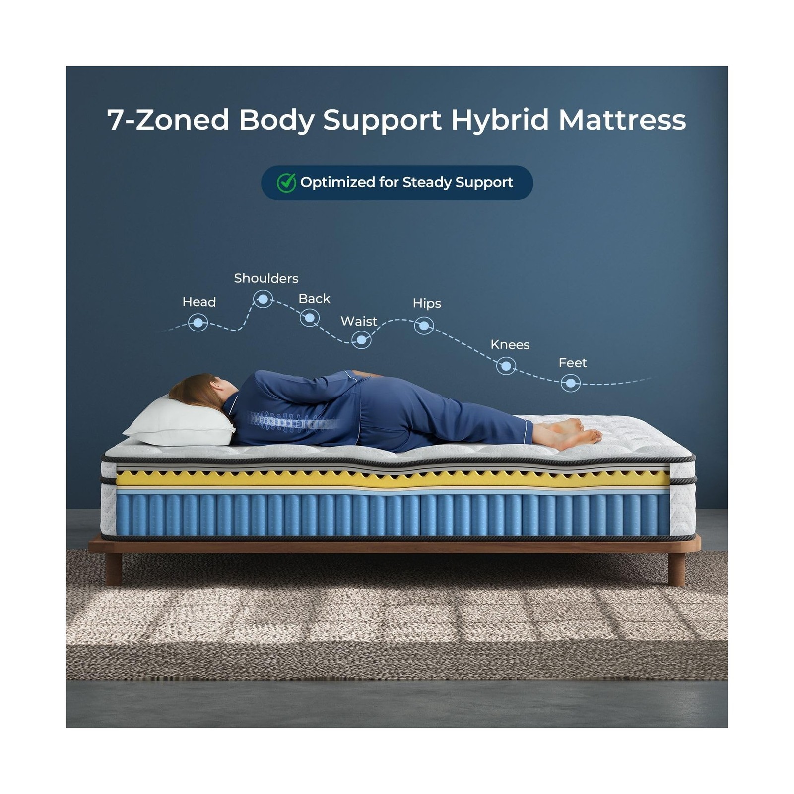 Vesgantti Queen Size Mattress 10 Inch, Fiberglass-Free | Cool Sleep Hybrid Ma…