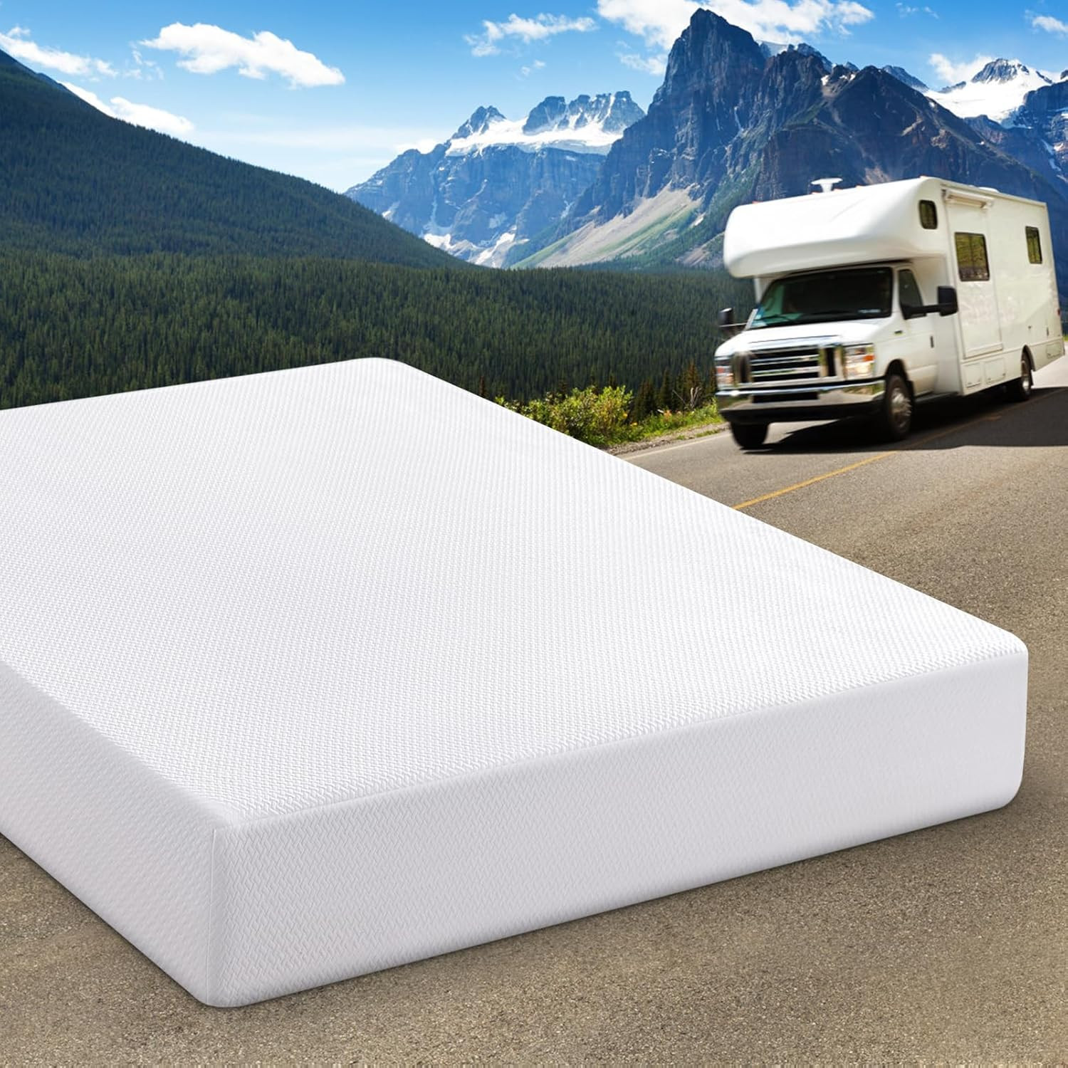 King 10″ Cooling Gel Memory Foam RV Mattress – 80″x72″ for Ultimate Comfort