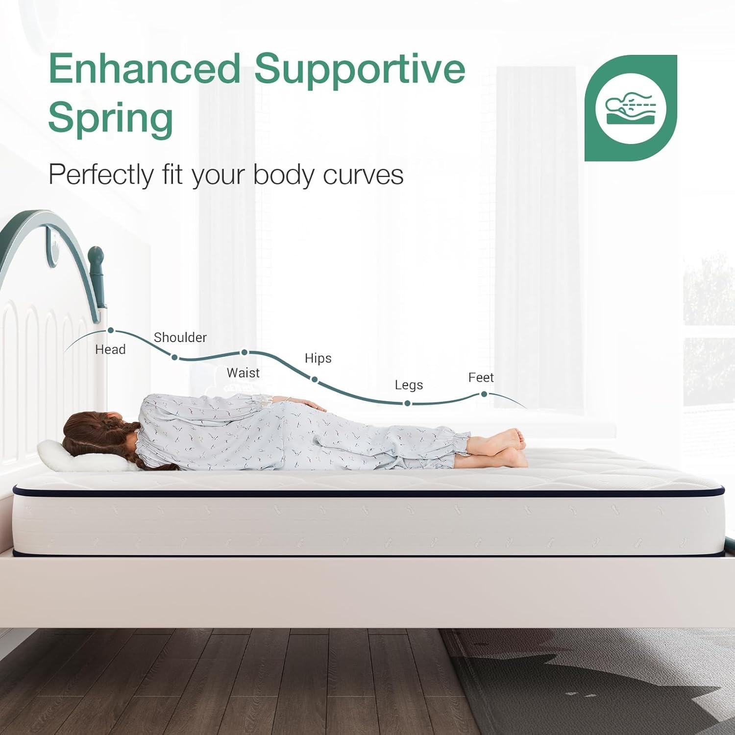 6 Inch Twin Mattress for Spine Support & Cooling Comfort Bed