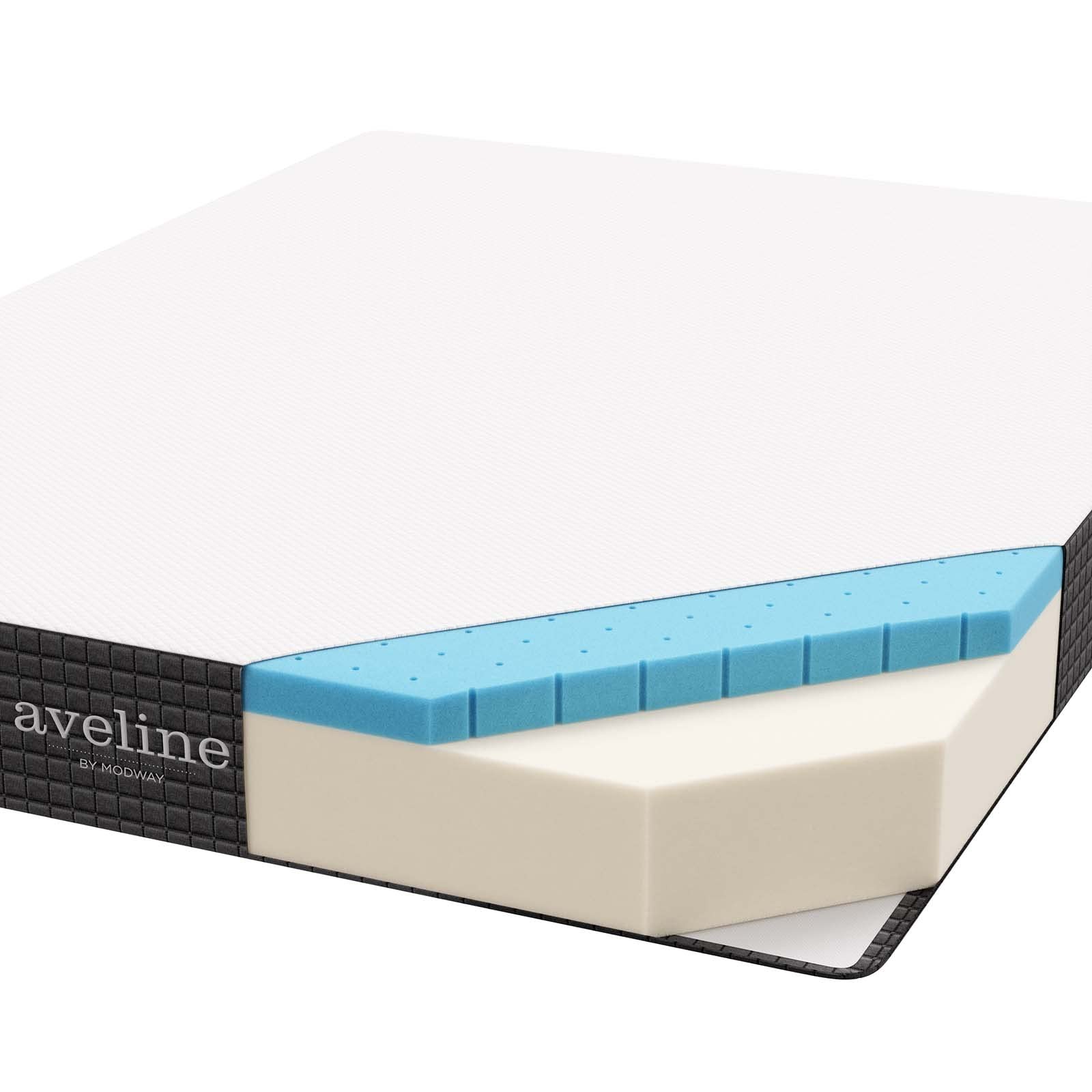 Pemberly Row 8″ Modern Style Memory Foam Queen Mattress in White
