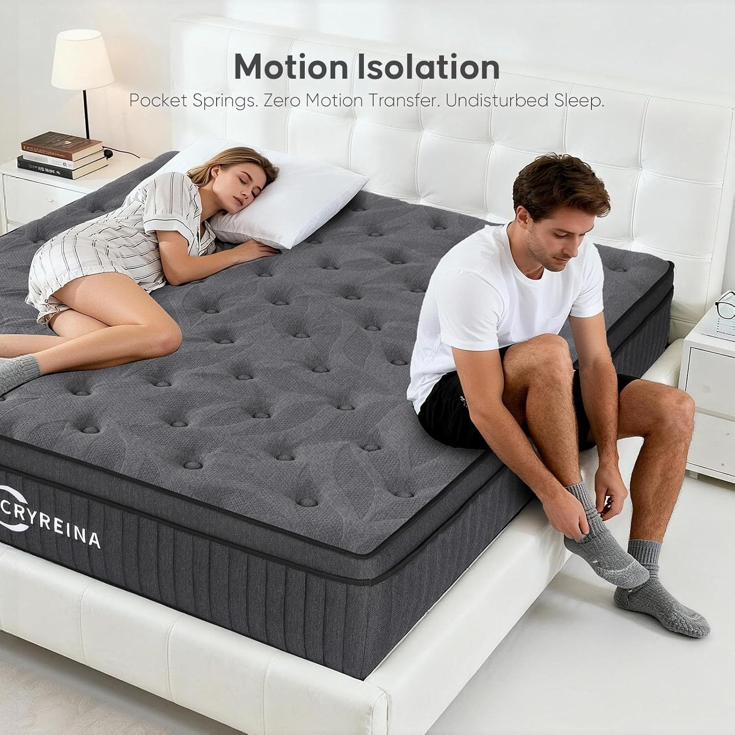 12 Inch Queen Mattress – Medium Firm, Pocket Springs, Pressure Relief, CertiPUR-