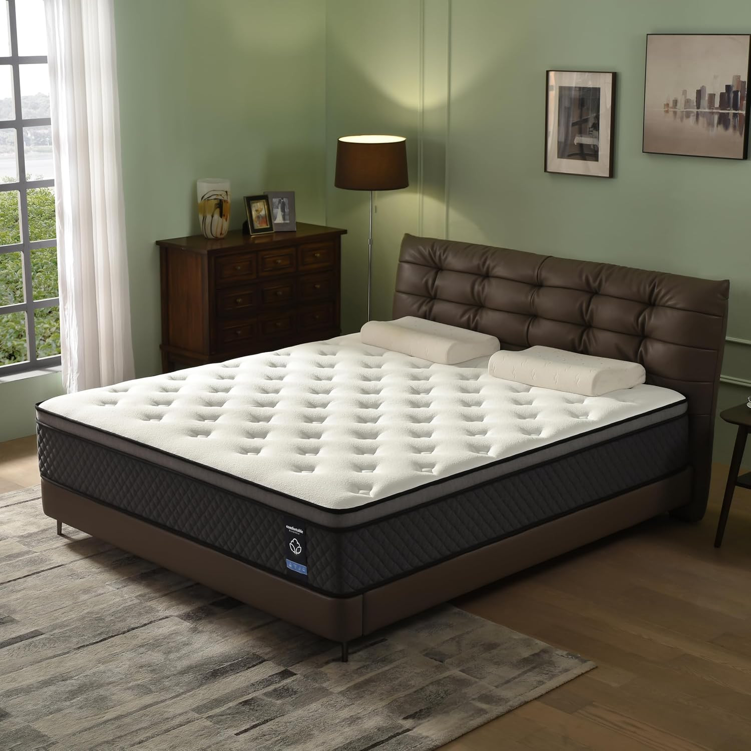 Queen Size 10″ Hybrid Memory Foam Mattress – Medium Firm, Pressure Relief Comfor