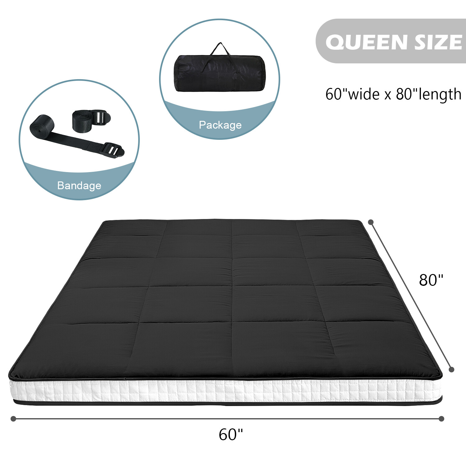 SLSY Futon Mattress, Japanese Floor Mattress Quilted Bed Mattress Topper Mat