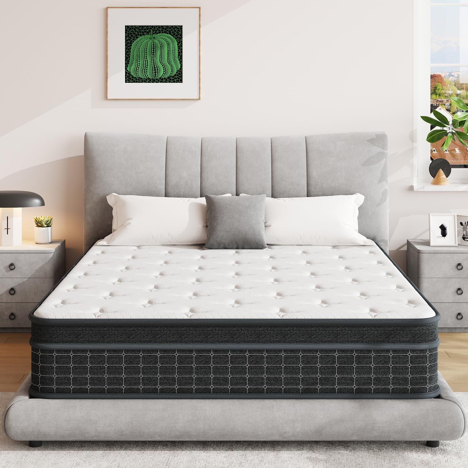 Queen Mattress, 12 Inch Queen Size Mattresses in a Box, Individually Wrapped Poc