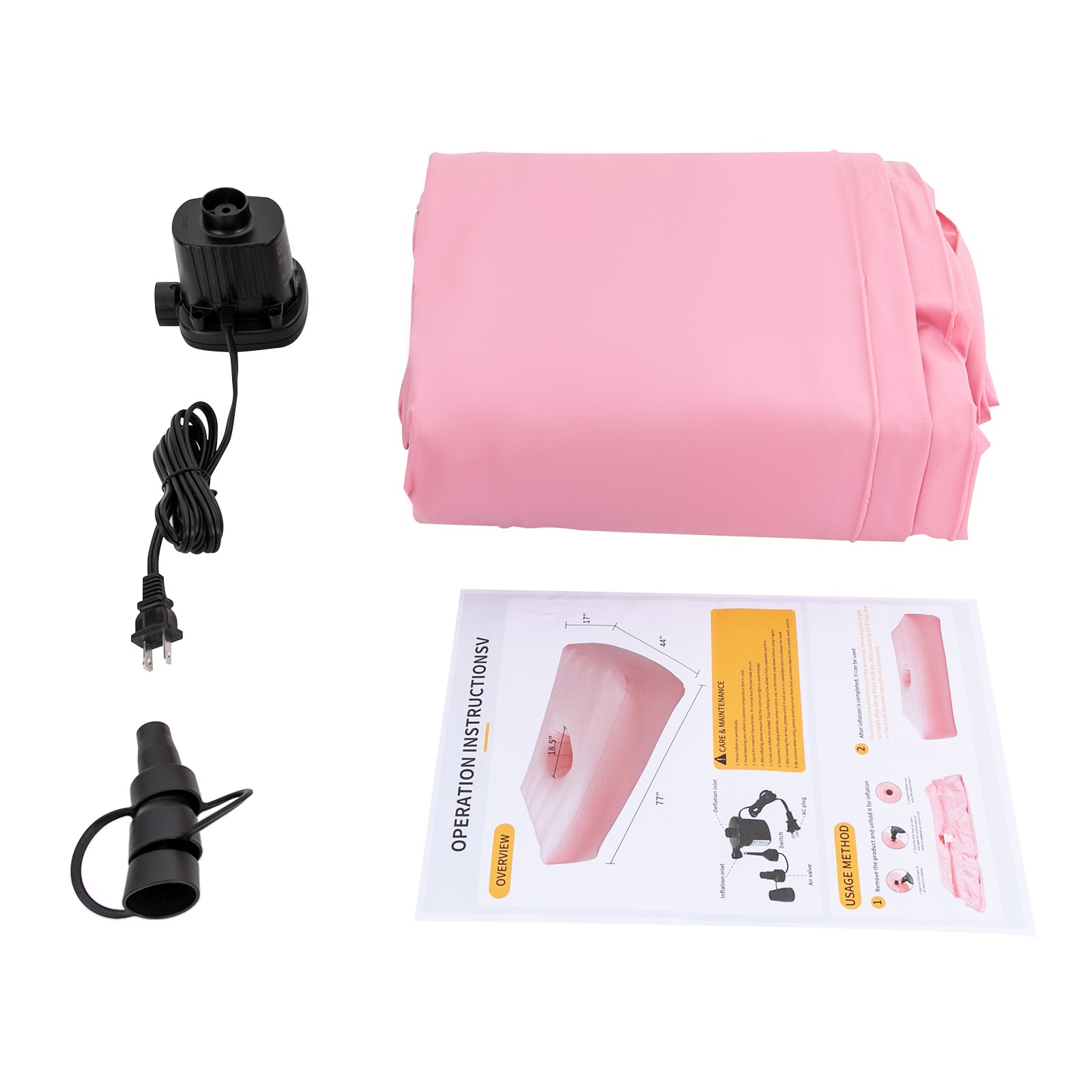 Foldable Inflatable Mattress w/Reusable Electric Air Pump Post Surgery Recovery