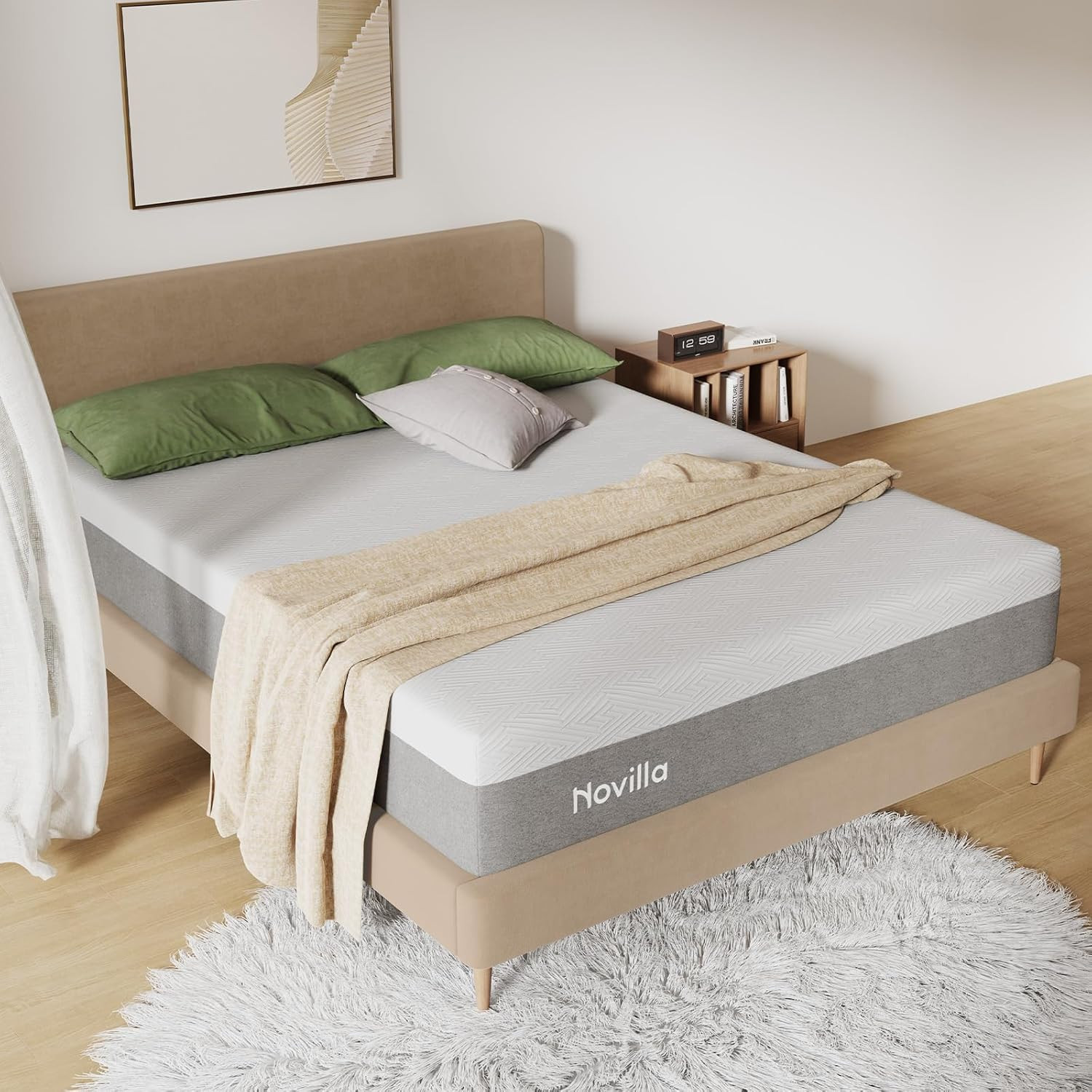 10 Inch Gel Queen Memory Foam Mattress, Mattress Queen Size in a Box for Cool Ni
