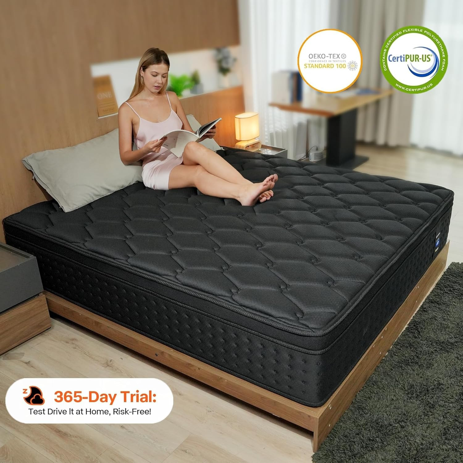12 Inch Queen Mattress, Memory Foam Hybrid Mattress in a Box with Independent Sp