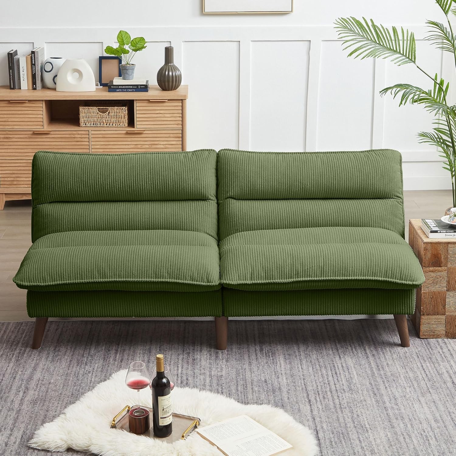 Futon Sofa Bed, 72″ Small Couches for Small Spaces, Folding Love Seat