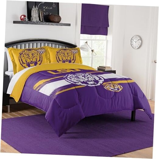 LSU Tigers Comforter Set – LSU Bedding for Dorms, Guest Full/Queen Lsu Tigers