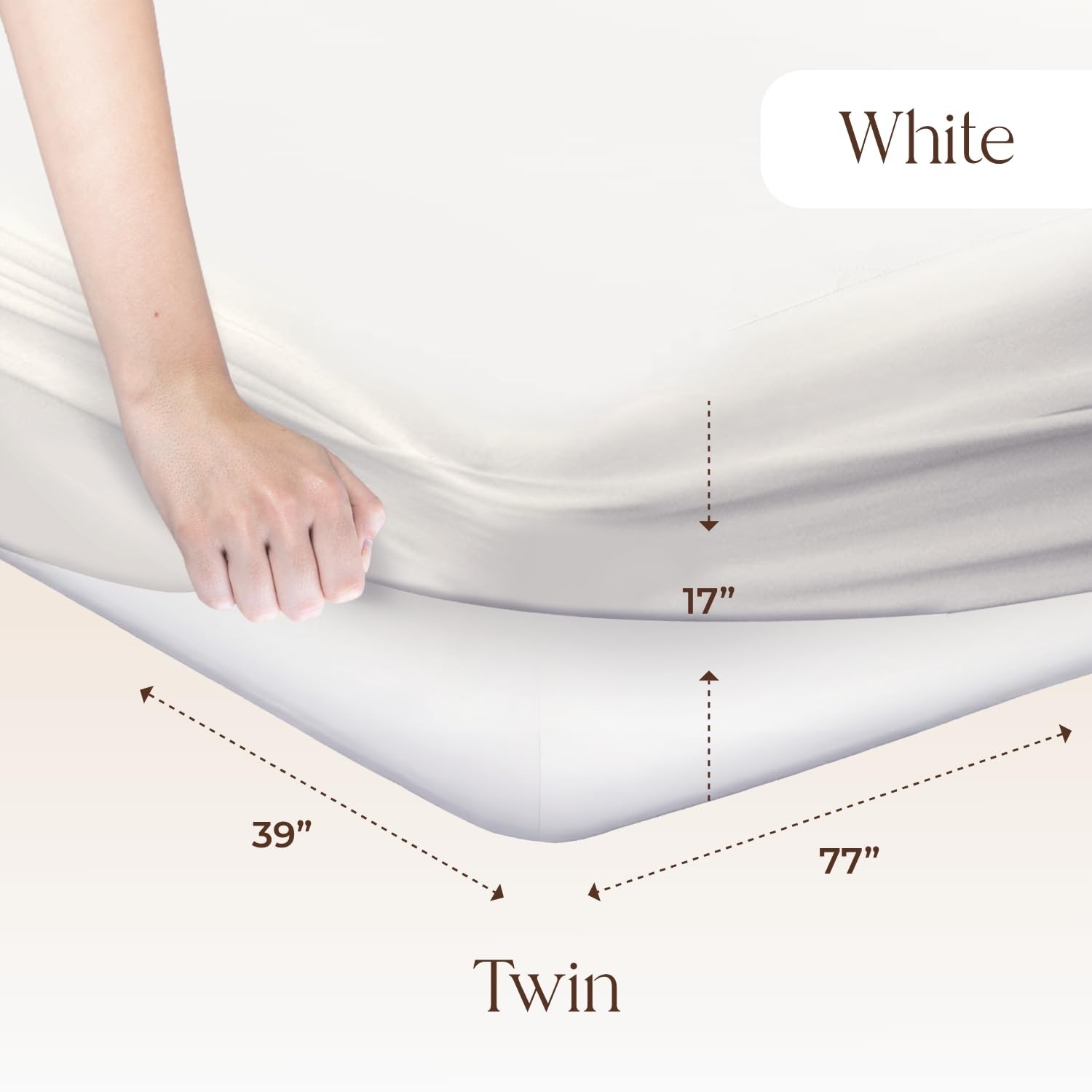 Organic Waterproof Mattress Protector Twin Size – 100% Twin, White