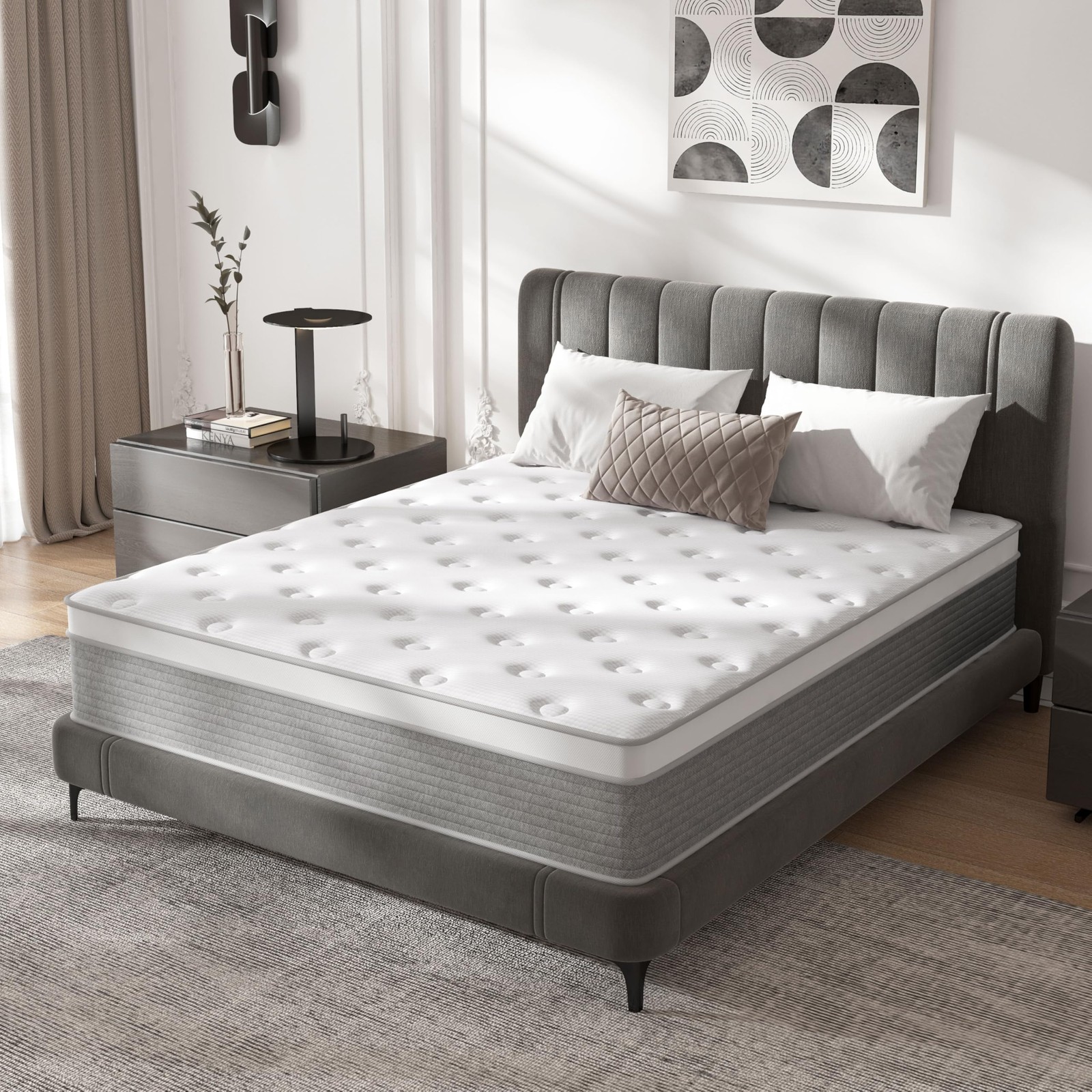 QURVOTA Queen Mattress – 12 Inch Memory Foam Mattress in a Box for Pressure R…