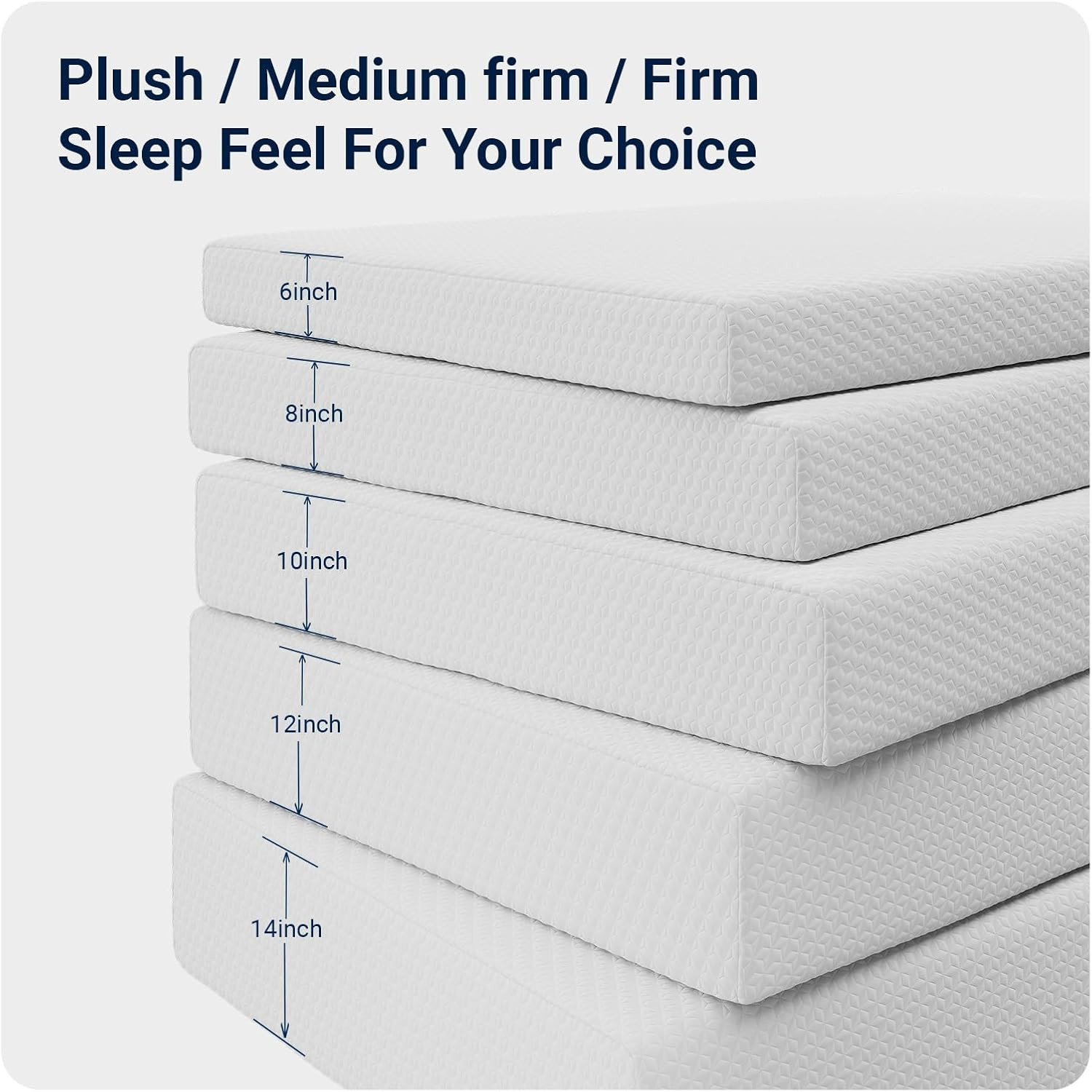 14-Inch Queen Mattress – Medium Firm, Back Pressure Relief, CertiPUR-US Foam
