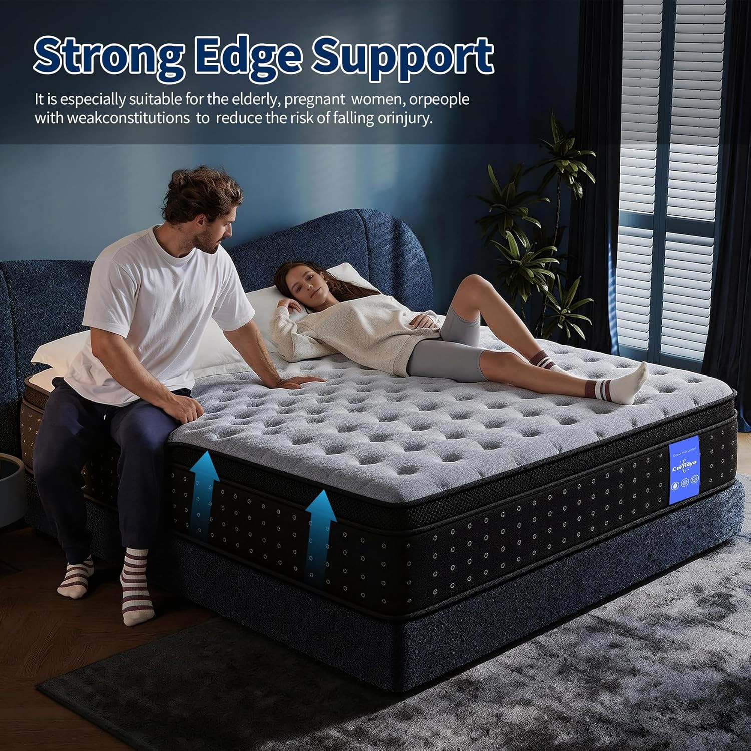 Queen Mattress, 12 Inch Medium Firm Hybrid Mattress in a Box, Gel Memory Foam &
