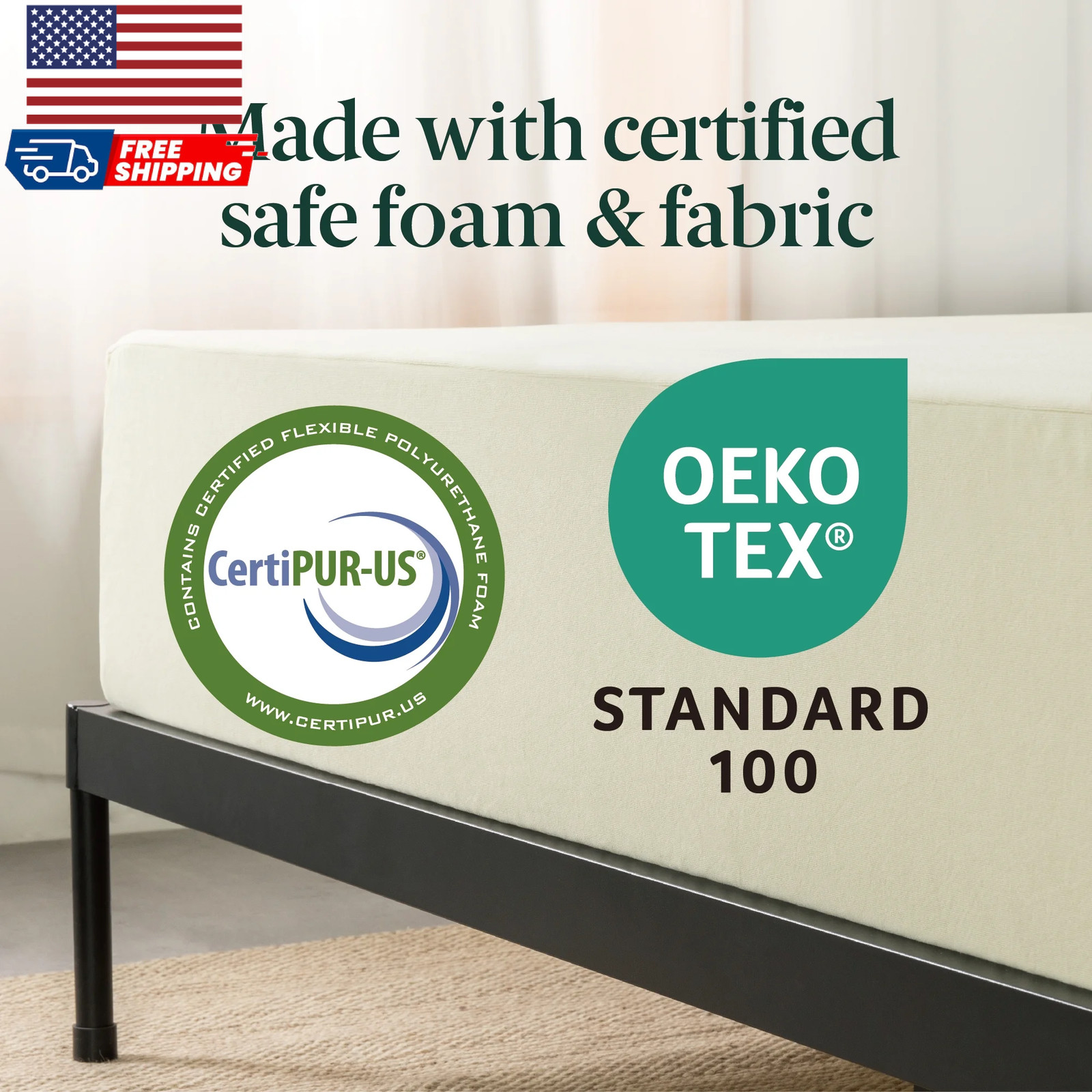 10″ Zinus Cooling Airflow Gel Memory Foam Mattress In A Box Bedding Full Size