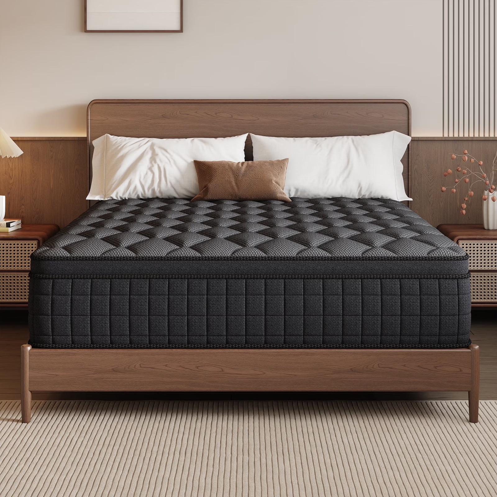 12 Inch Queen Hybrid Mattress in a Box, Cooling Gel Memory Foam Mattress with In